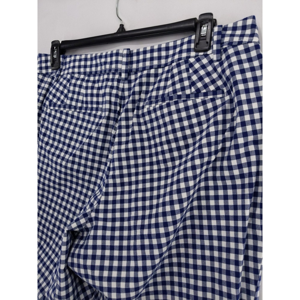 Talbots Perfect Crop Pant Women‎ 14 Blue Gingham Curvy Fit Trousers - Picture 5 of 8
